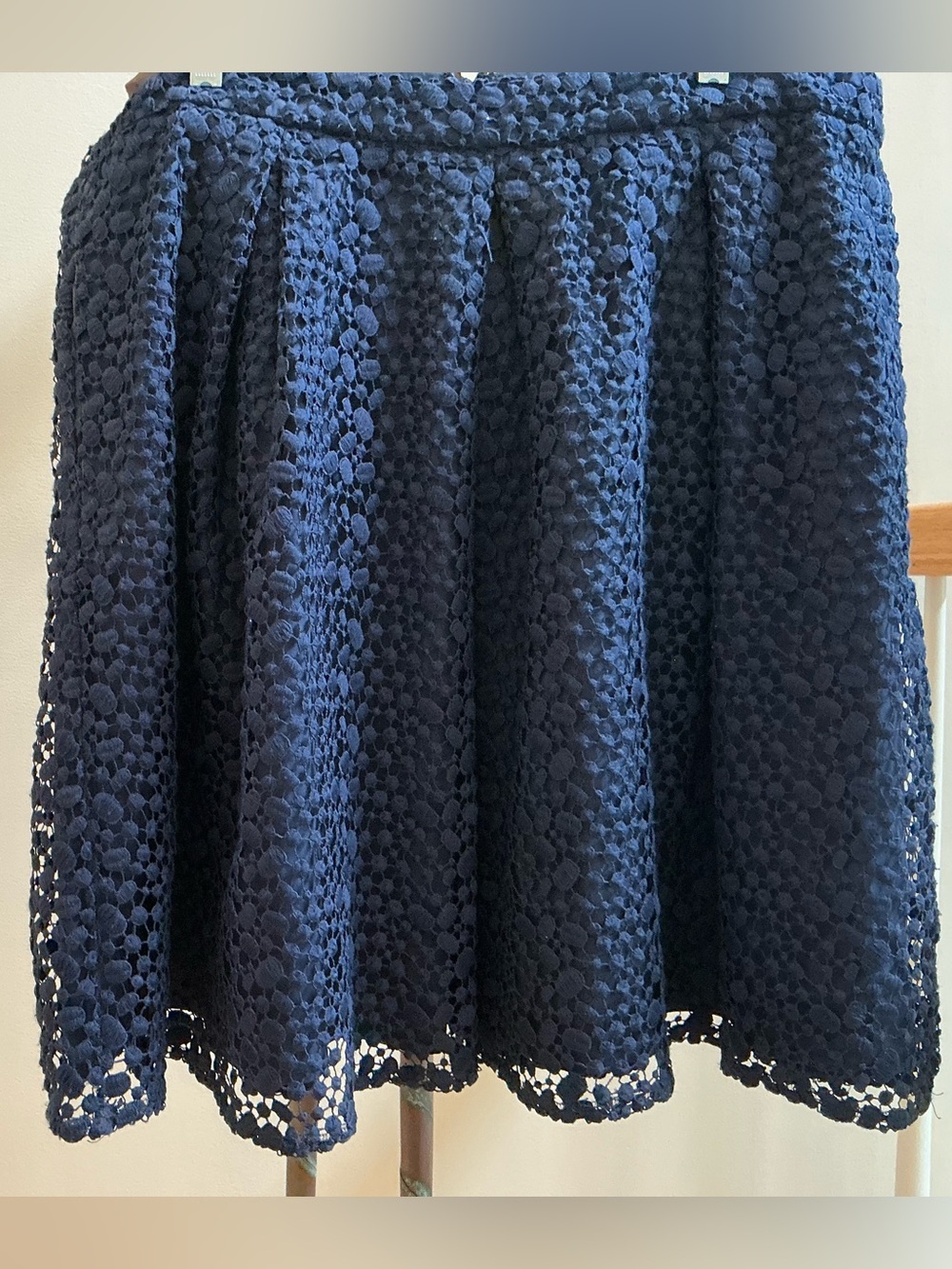 Boden Navy Floral Cotton Crochet Full Skirt
